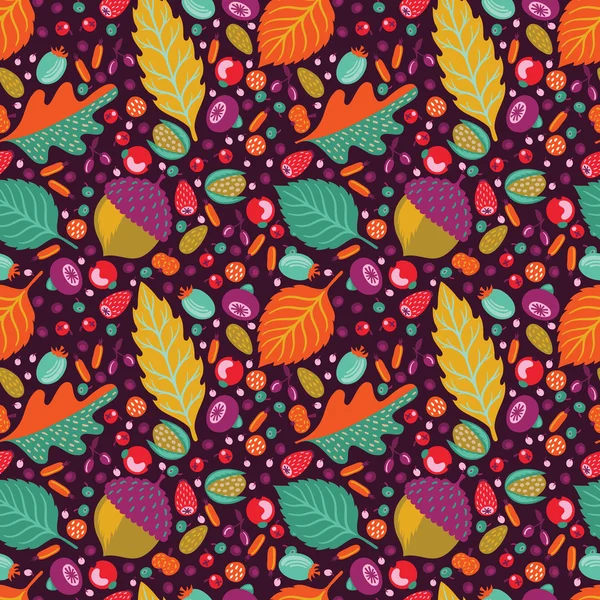 Patrón sin costura floral de otoño — Vector de stock