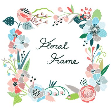 çerçeve çiçek. vektör arka plan