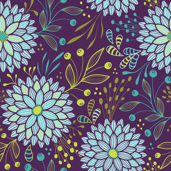 Patrón floral sin costuras — Vector de stock