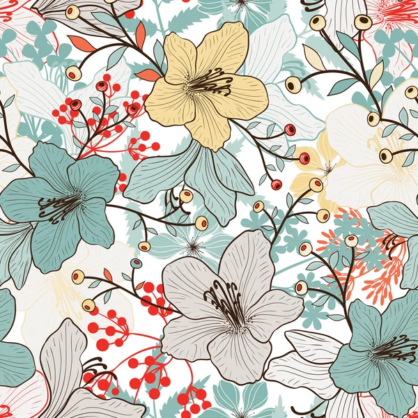 Seamless floral pattern — Stock Vector