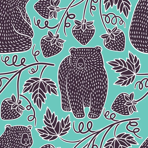 Bears seamless pattern — Stock Vector