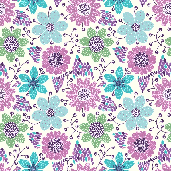 Patrón floral sin costuras — Vector de stock