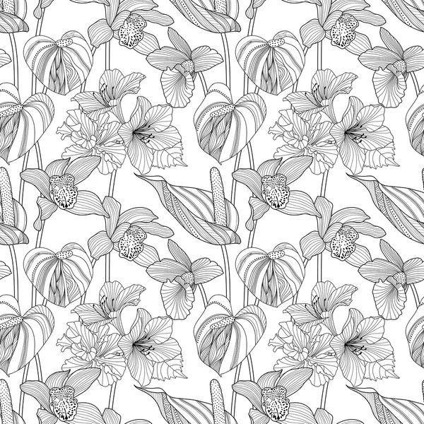 Modèle floral sans couture — Image vectorielle