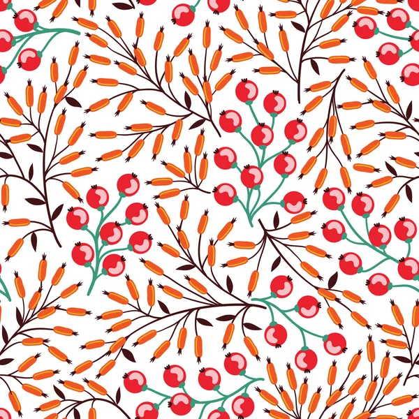 Autumn floral seamless pattern — Stock Vector