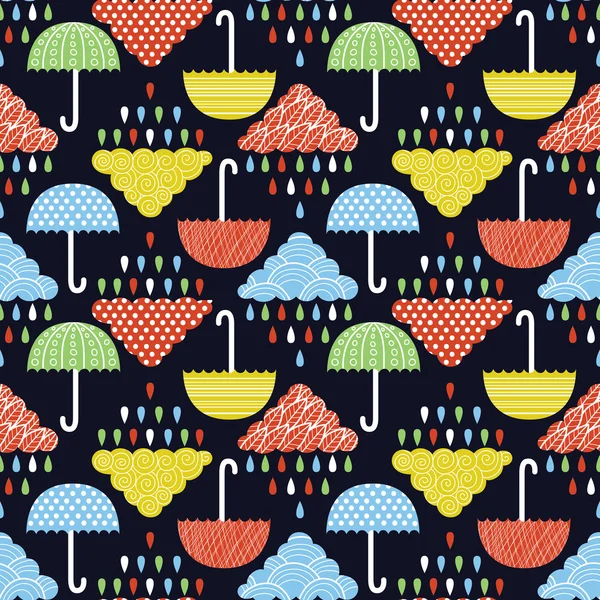 Regn sömlösa mönster — Stock vektor