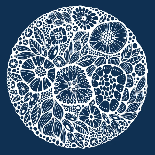 Round abstract floral pattern — Stock Vector