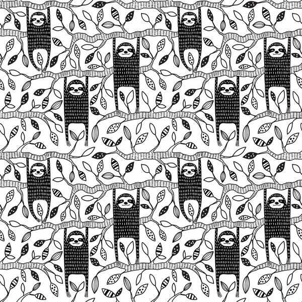 Sloths motif sans couture — Image vectorielle