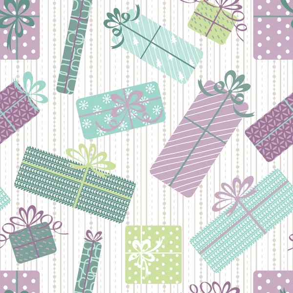 Gift boxes seamless pattern — Stock Vector