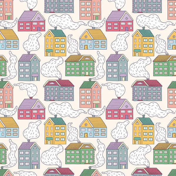 Houses seamless pattern