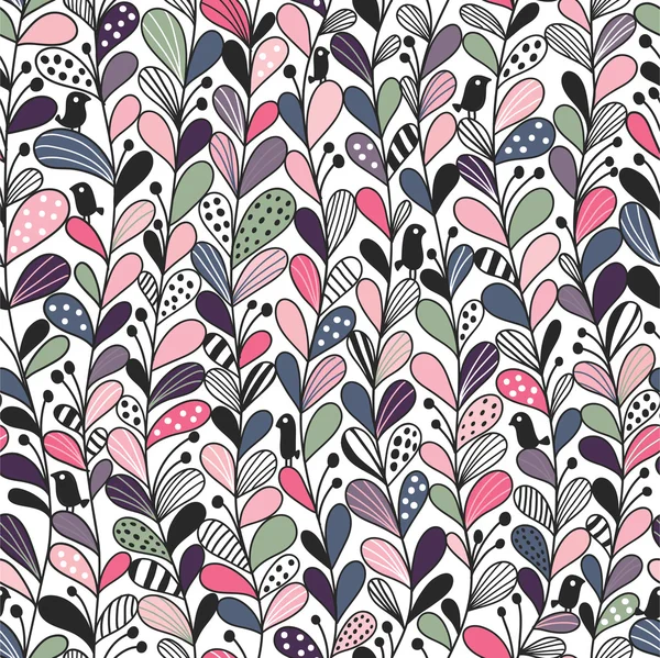 Floral lines. Seamless floral pattern — Stock Vector