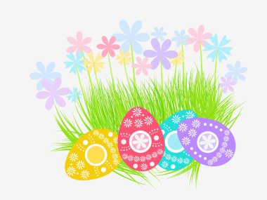 Paskalya yumurtaları defferent renklerde boyanmış