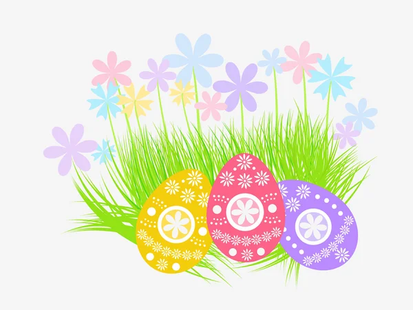 Huevos de Pascua pintados en colores difusos — Vector de stock