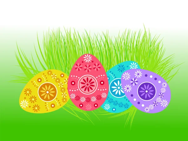 Easter eggs painted in defferent colors — Stock Vector