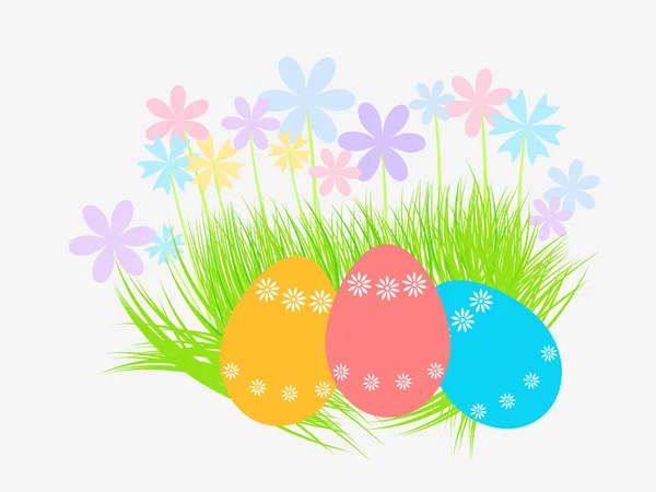 Œufs de Pâques peints dans des couleurs différentes — Image vectorielle