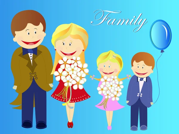 Familia feliz y linda — Archivo Imágenes Vectoriales