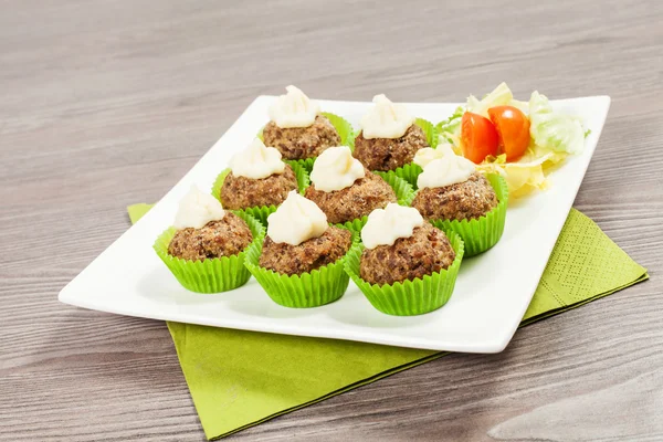 Frikadellen-Cupcakes — Stockfoto