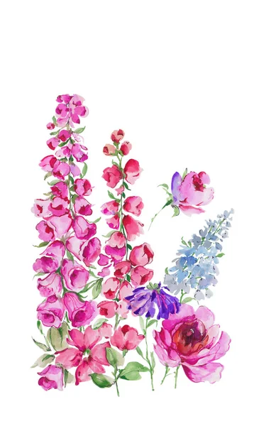 Vacker Konstnärlig Gren Blommor Vit Bakgrund — Stockfoto