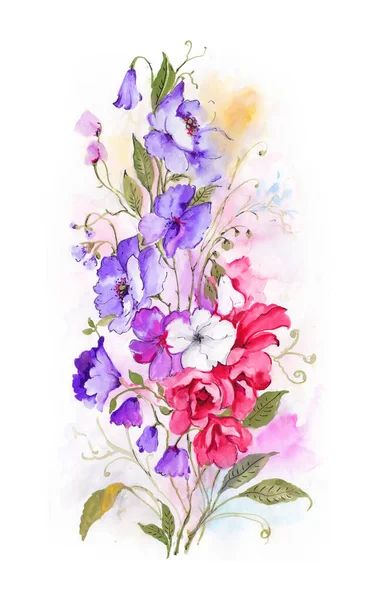 Egy Gyönyörű Művészeti Virágok Fehér Háttér — Stock Fotó