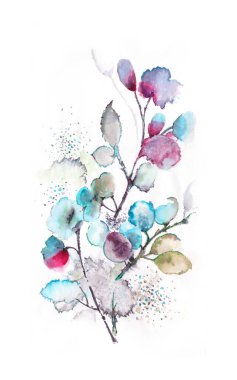 Beyaz arka planda güzel bir çiçek dalı