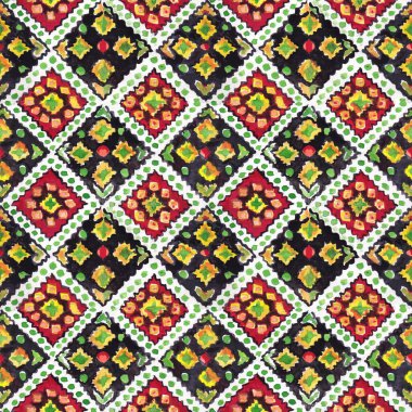 Sulu boya mozaik mozaik desen