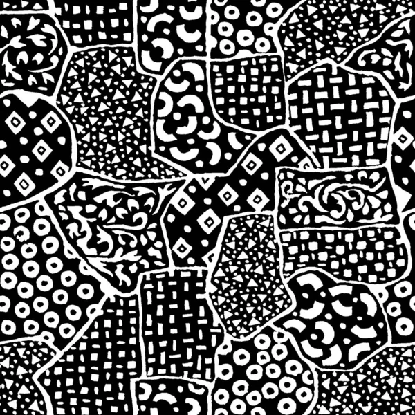 Ręcznie Rysowane Czarno Białe Wzory Tekstury Grunge — Zdjęcie stockowe