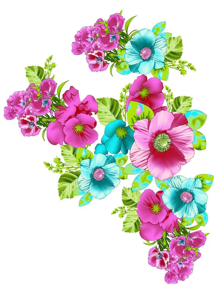 Computer Made Beautiful Floral Motif — Stock Photo, Image