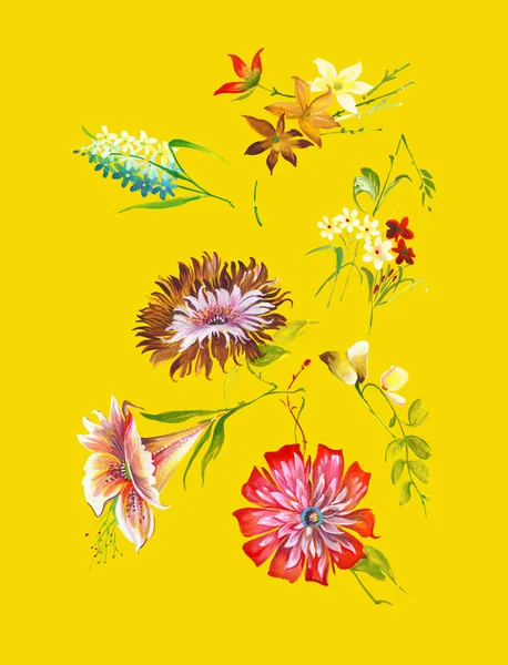 テキスタイル デザインの春の花 — ストックベクタ