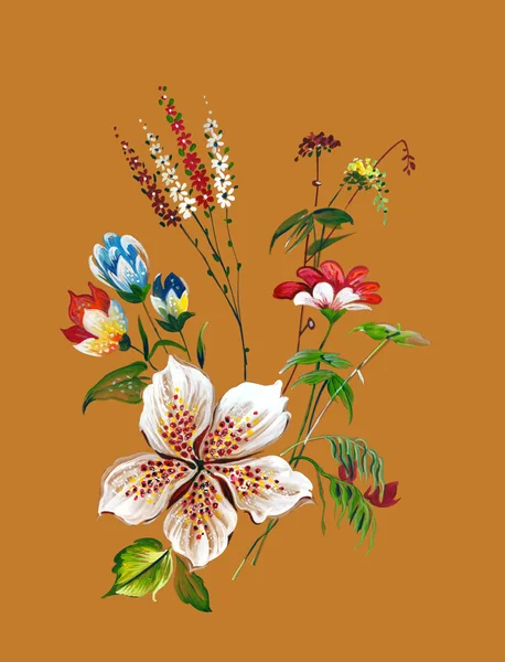 Printemps textile design fleurs — Image vectorielle