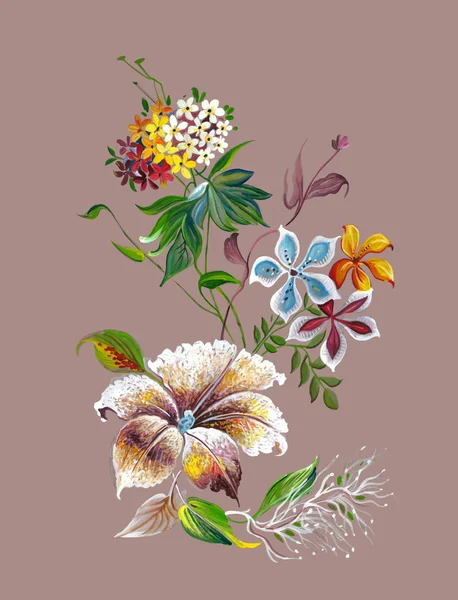 Textiel ontwerp Lentebloemen — Stockvector