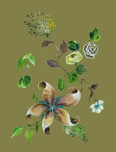 Spring textile design flowers — Stock Vector