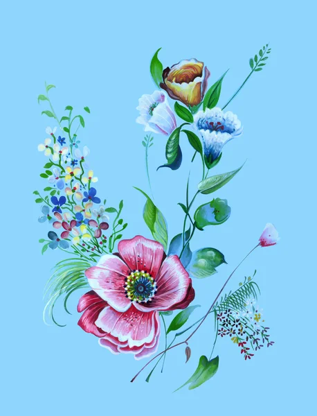Primavera tessile design fiori — Vettoriale Stock