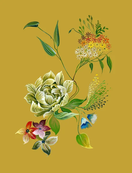 Frühling Textildesign Blumen — Stockvektor
