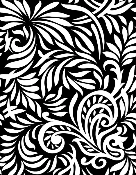 Obra de arte de primavera en blanco y negro sin costuras — Vector de stock