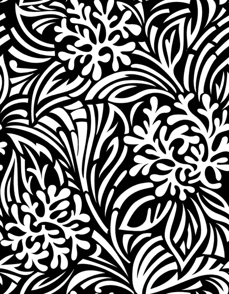 Patrón hermoso blanco y negro sin costuras — Vector de stock