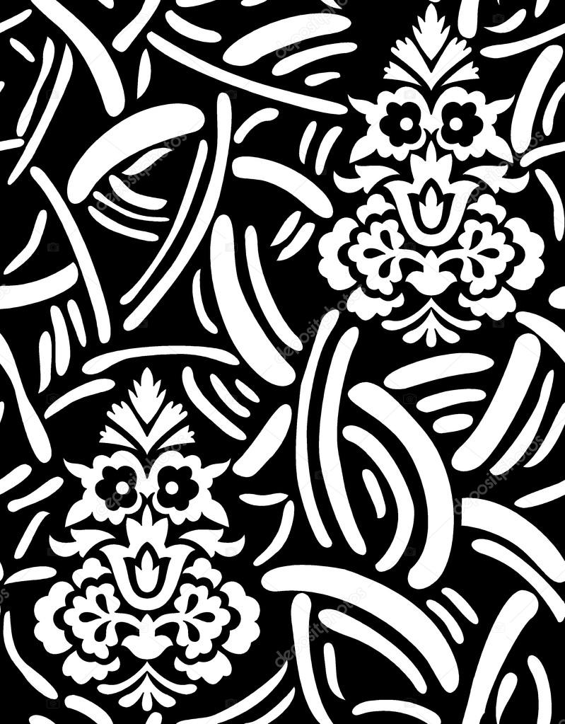 seamless black and white motif art work