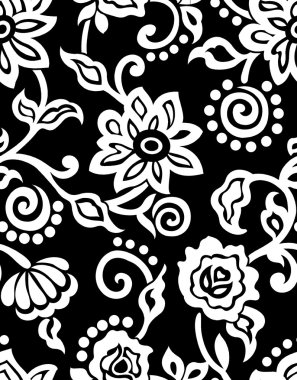 ethinic göz ile Dikişsiz siyah-beyaz desen