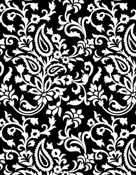 Naadloze zwart-wit patroon met ethinic look — Stockvector