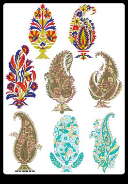 Tekstil motifi Sanat çalışması ile desenli ve çiçek