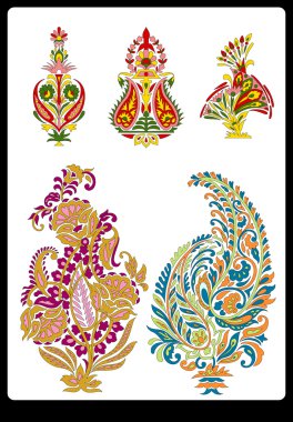 Tekstil motifi Sanat çalışması ile desenli ve çiçek