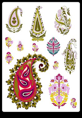 Tekstil motifi Sanat çalışması ile desenli ve çiçek