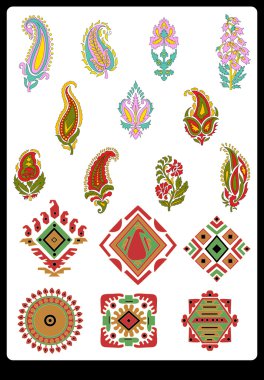 Tekstil motifi Sanat çalışması ile desenli ve çiçek