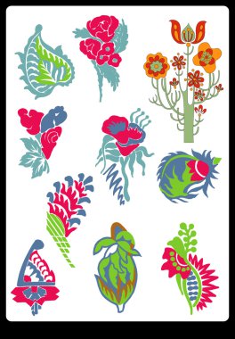 Tekstil motifi Sanat çalışması ile desenli ve çiçek