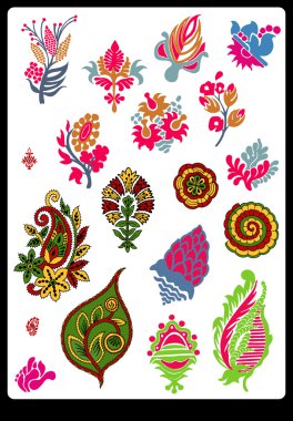 Tekstil motifi Sanat çalışması ile desenli ve çiçek