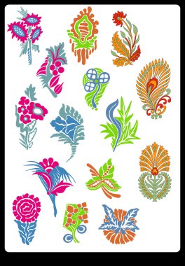 Tekstil motifi Sanat çalışması ile desenli ve çiçek