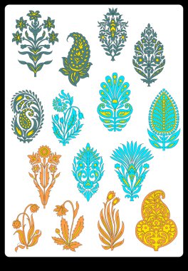 Tekstil motifi Sanat çalışması ile desenli ve çiçek