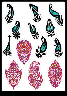 Tekstil motifi Sanat çalışması ile desenli ve çiçek