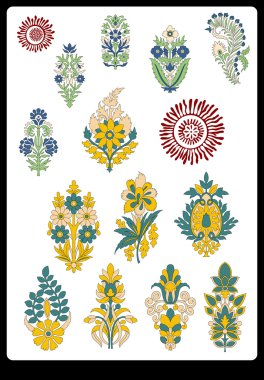 Tekstil motifi Sanat çalışması ile desenli ve çiçek