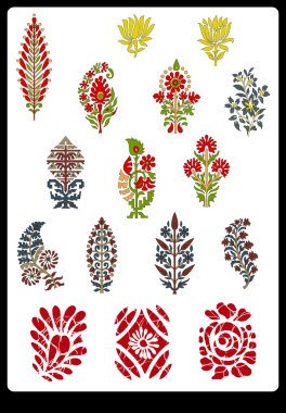 Tekstil motifi Sanat çalışması ile desenli ve çiçek