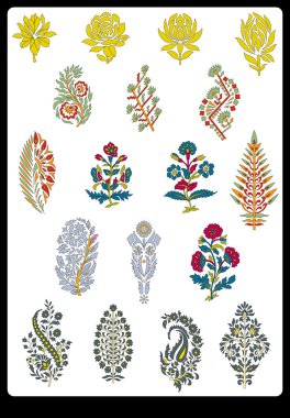 Tekstil motifi Sanat çalışması ile desenli ve çiçek