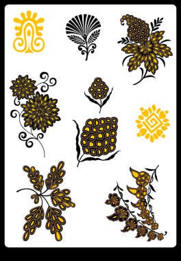 Tekstil motifi Sanat çalışması ile desenli ve çiçek